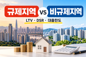 부동산대출규제지역과비규제지역대출조건