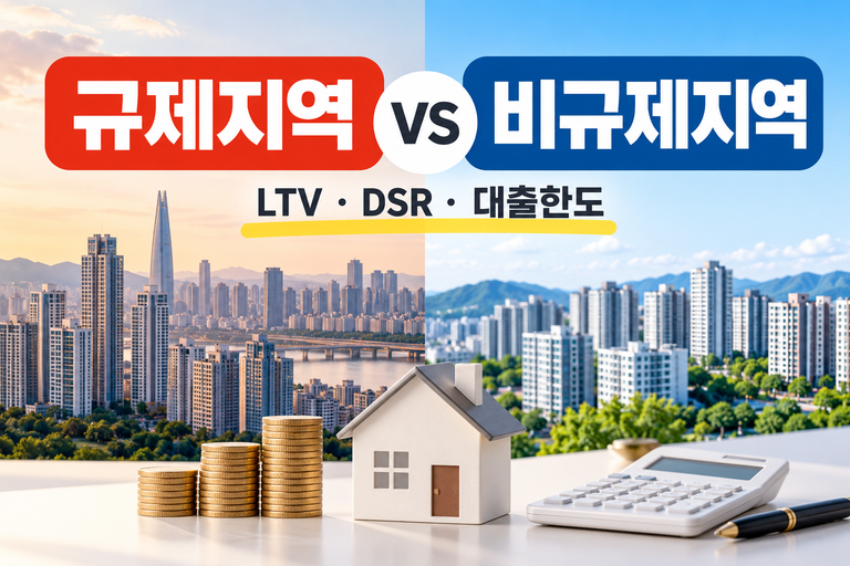 부동산대출규제지역과비규제지역대출조건