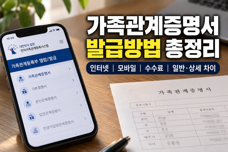 가족관계증명서 발급방법 총정리