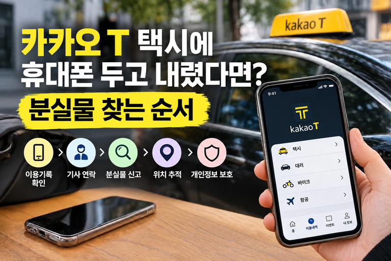 카카오 T 휴대폰 분실물 찾기 안내